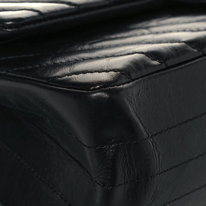 Chanel Aged Calfskin Chevron Quilted 2.55 Reissue 225 Flap So Black 9 of 14