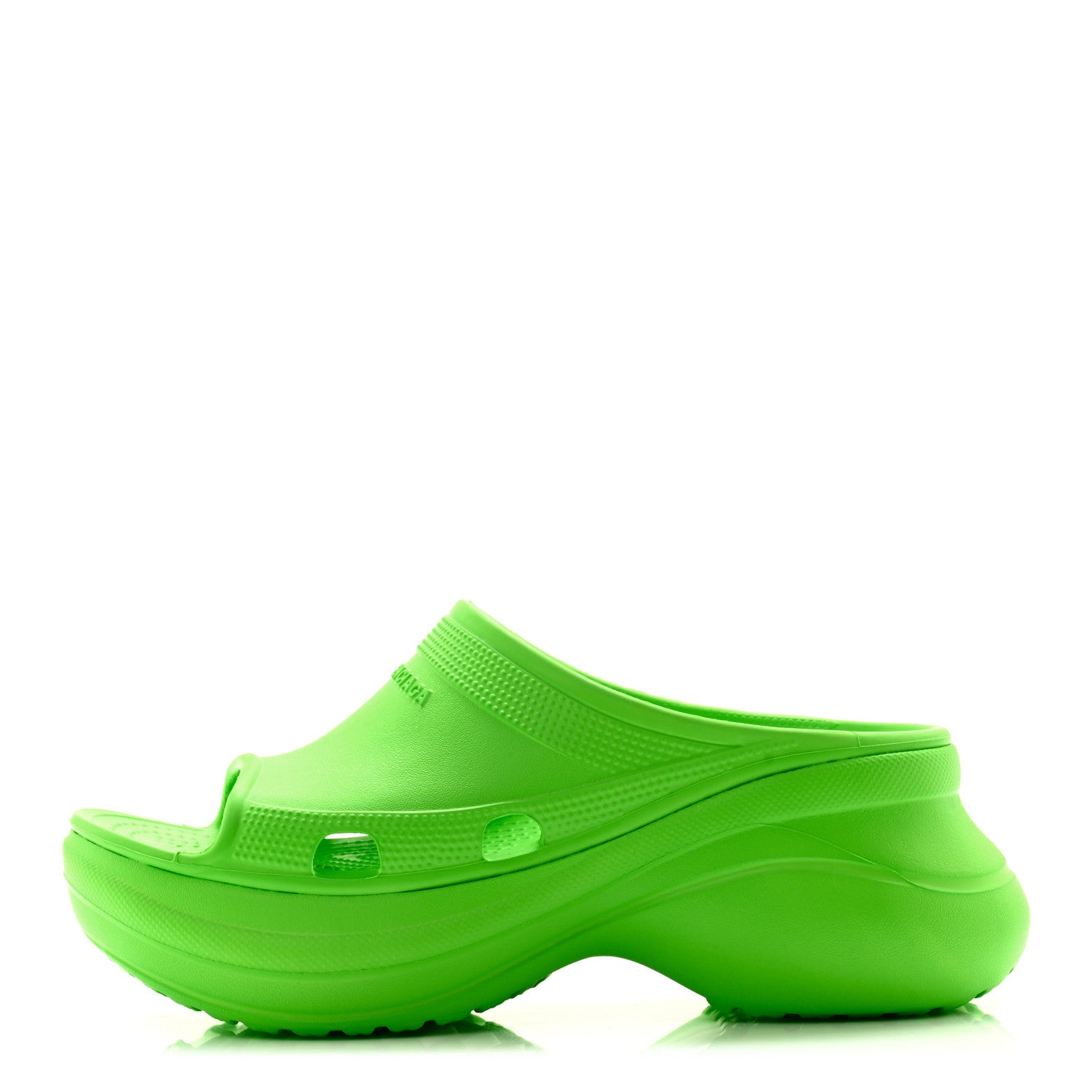 Balenciaga X CROCS Rubber Womens Pool Slides 37 Neon Green 1 of 9