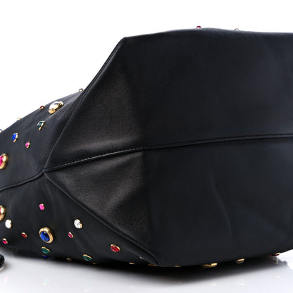 Saint Laurent Lambskin Charm Studded Teddy Drawstring Bag Black 8 of 9
