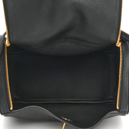 Hermes Taurillon Clemence Lindy 26 Black 5 of 10