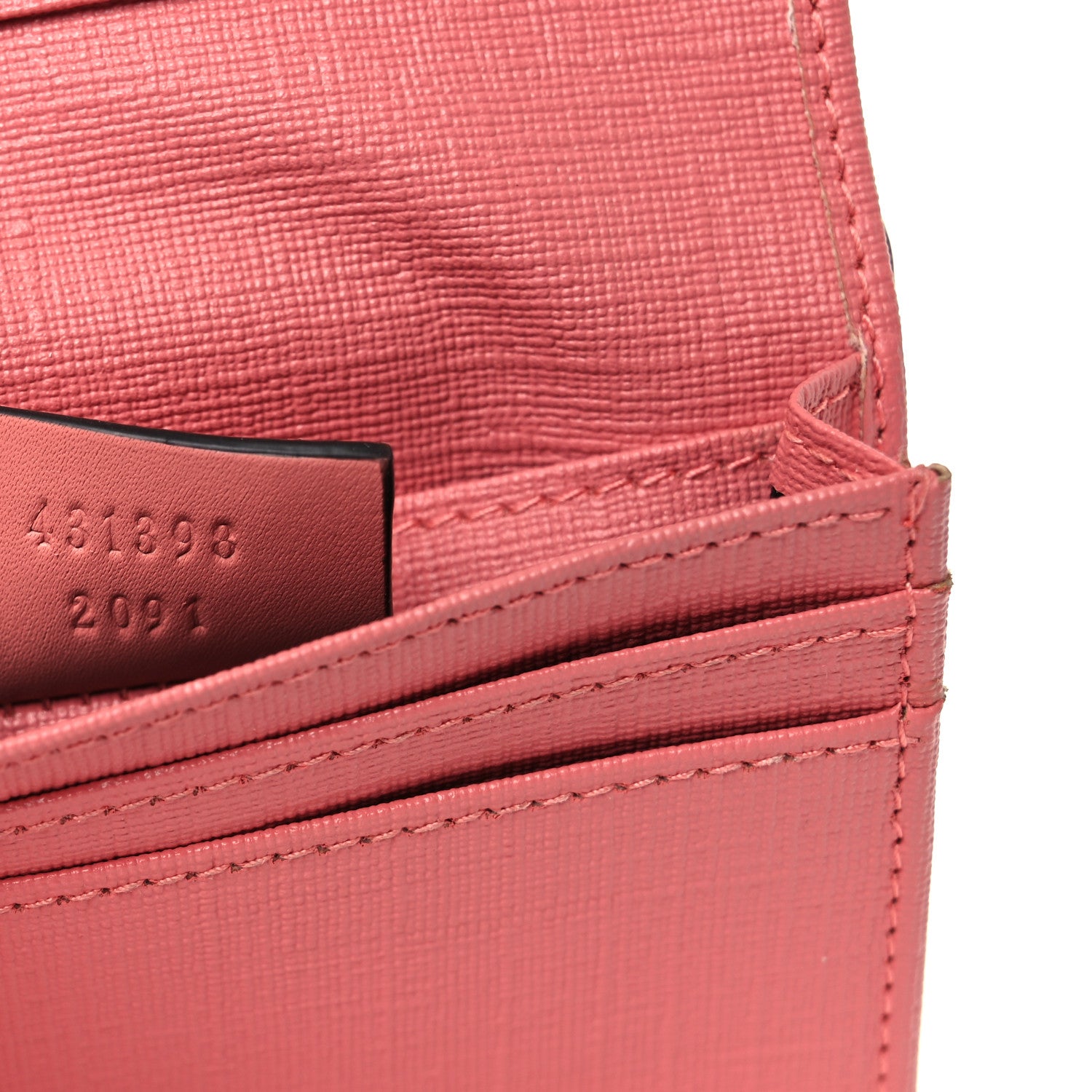 Gucci GG Supreme Monogram Face Embroidered Card Case Wallet Pink 7 of 8