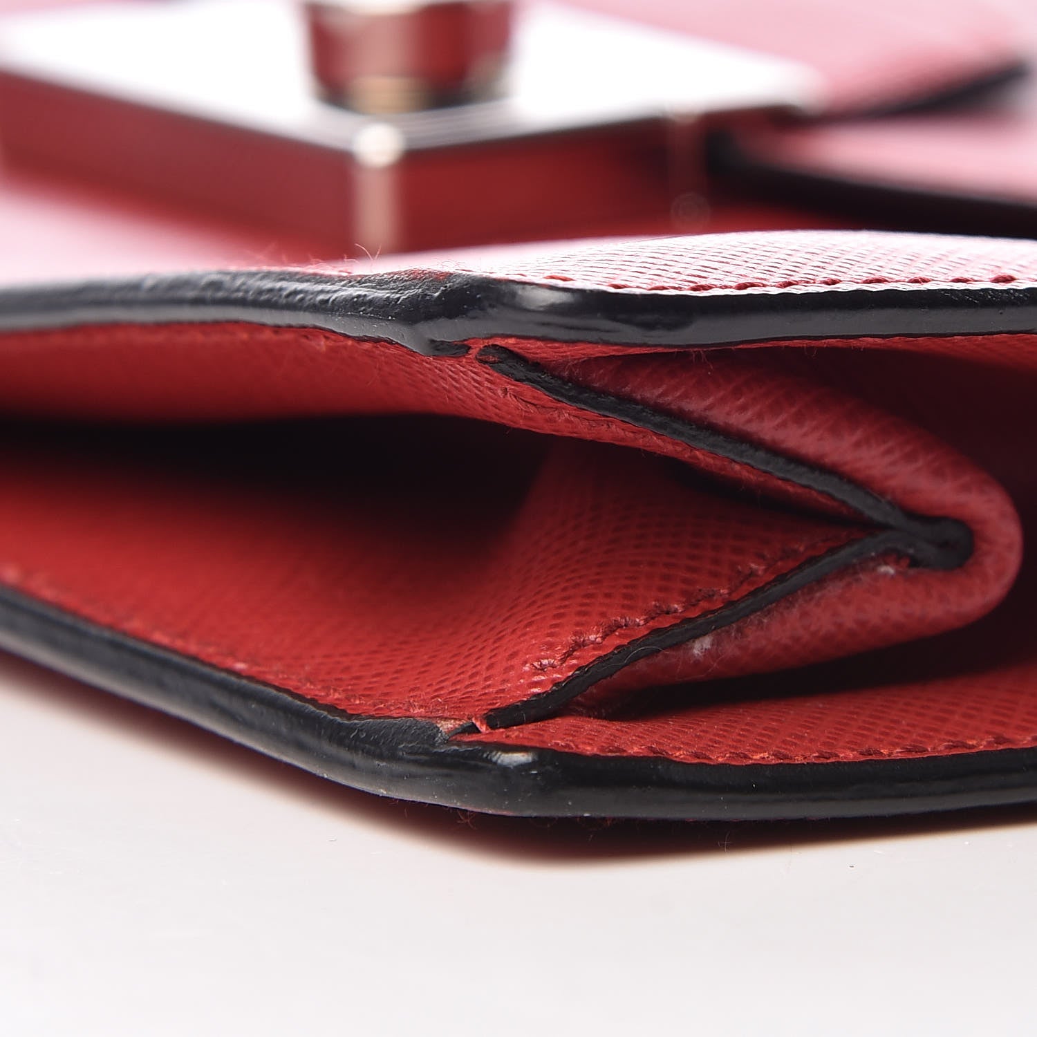Prada Saffiano Lux Sound Clutch Fuoco 9 of 9