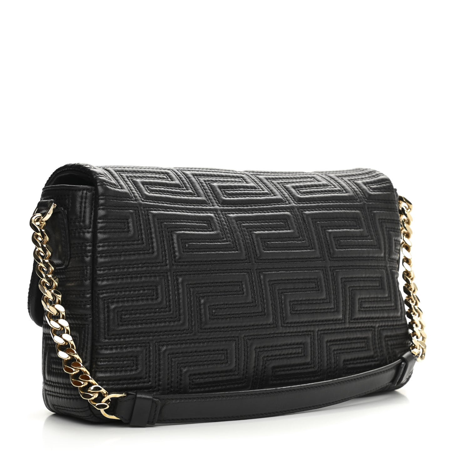 Calfskin Icon Quilted Flap Black