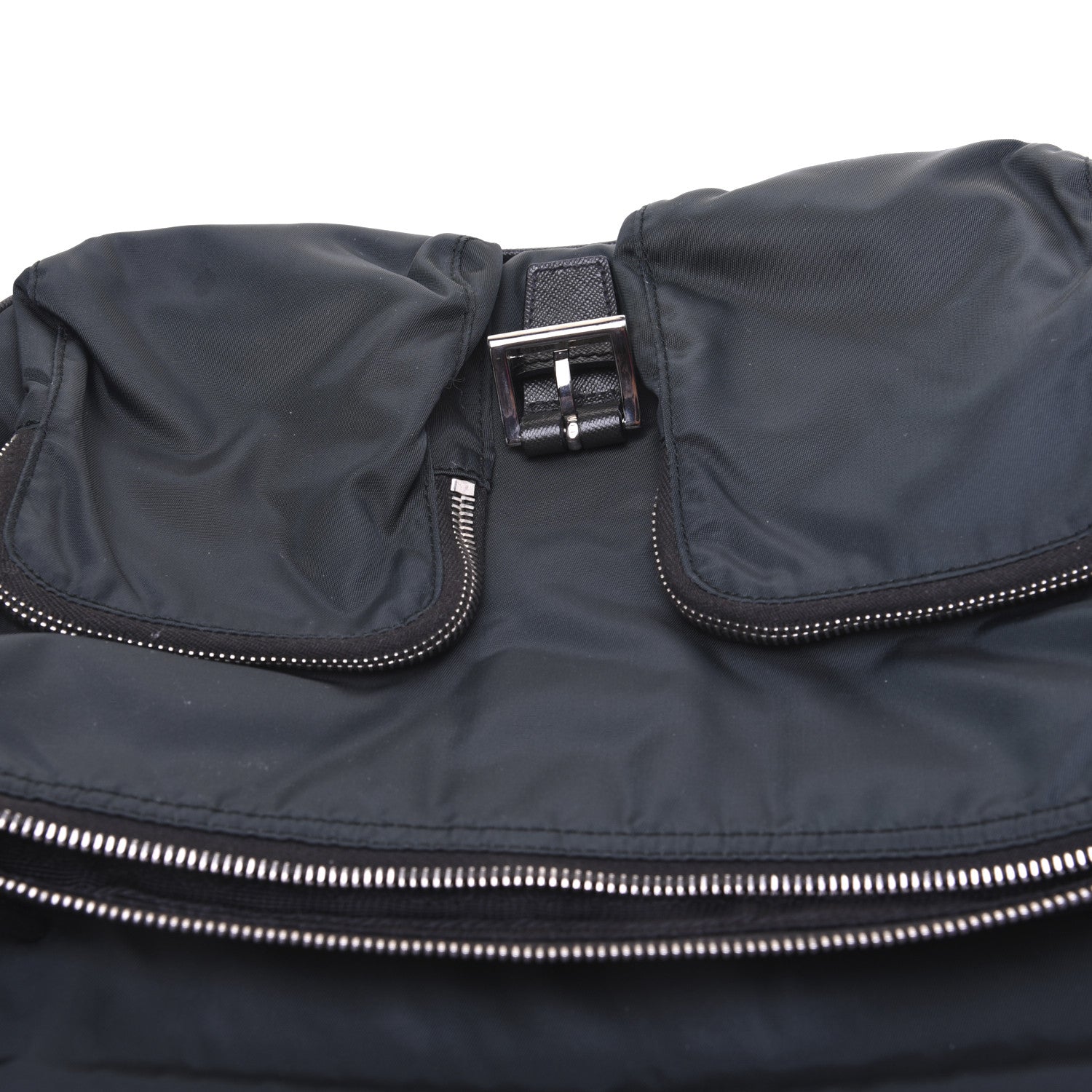 Prada Tessuto Nylon Saffiano Shoulder Bag Dark Green 9 of 18