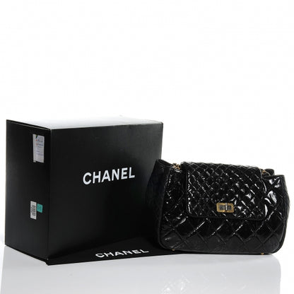 Chanel Glazed Crinkled Large East West Flap Black 5 of 8