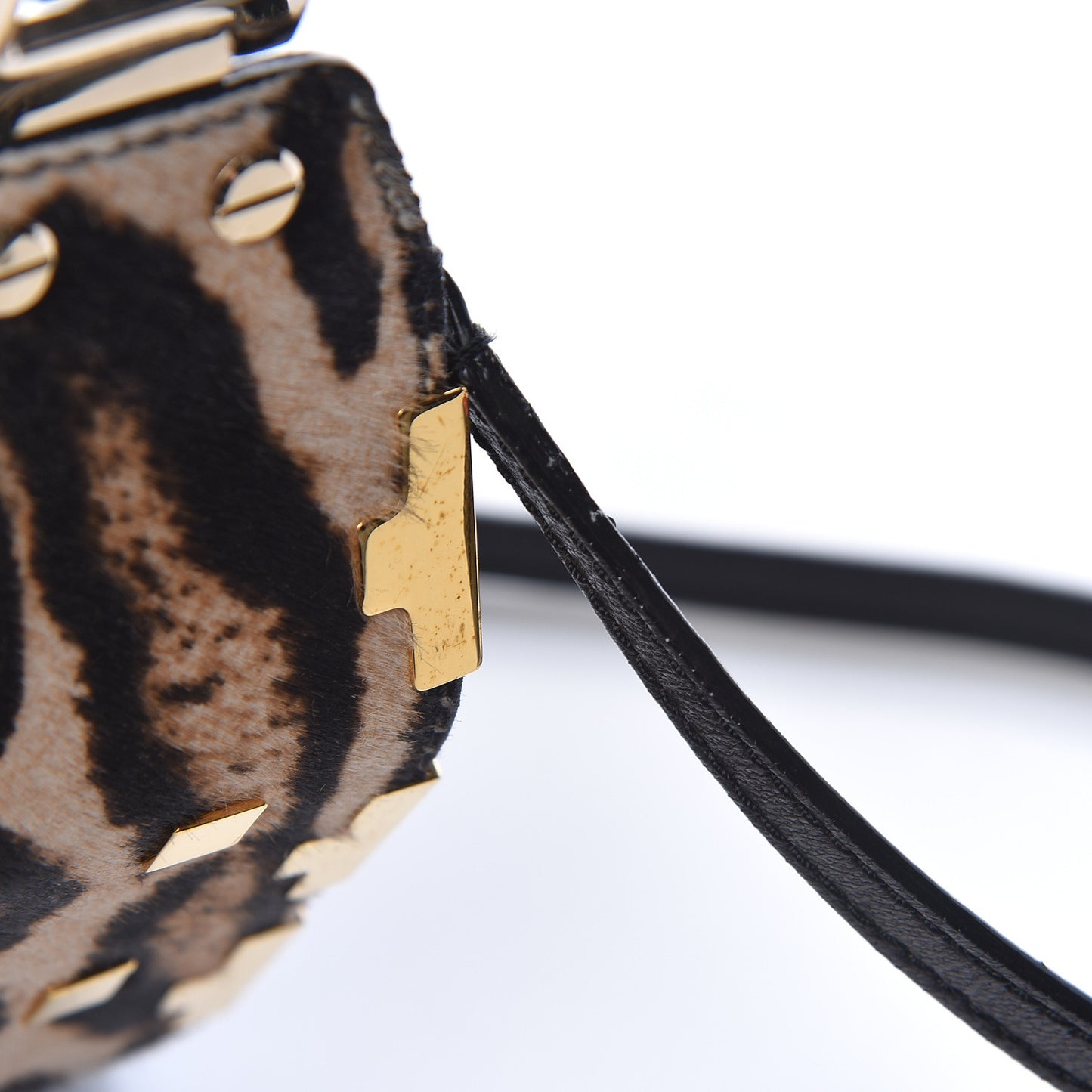 Calf Hair Leopard Print Amie Top Handle Bag