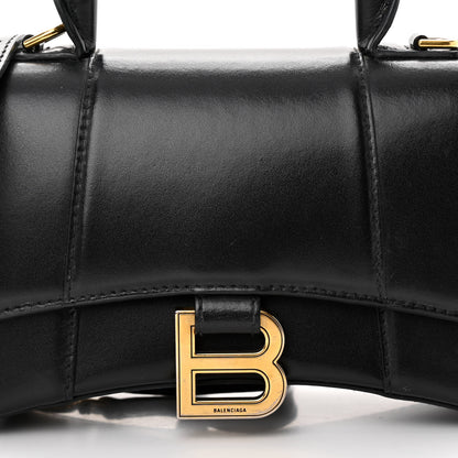 Balenciaga Shiny Box Calfskin Hourglass Top Handle Bag XS Black 7 of 13
