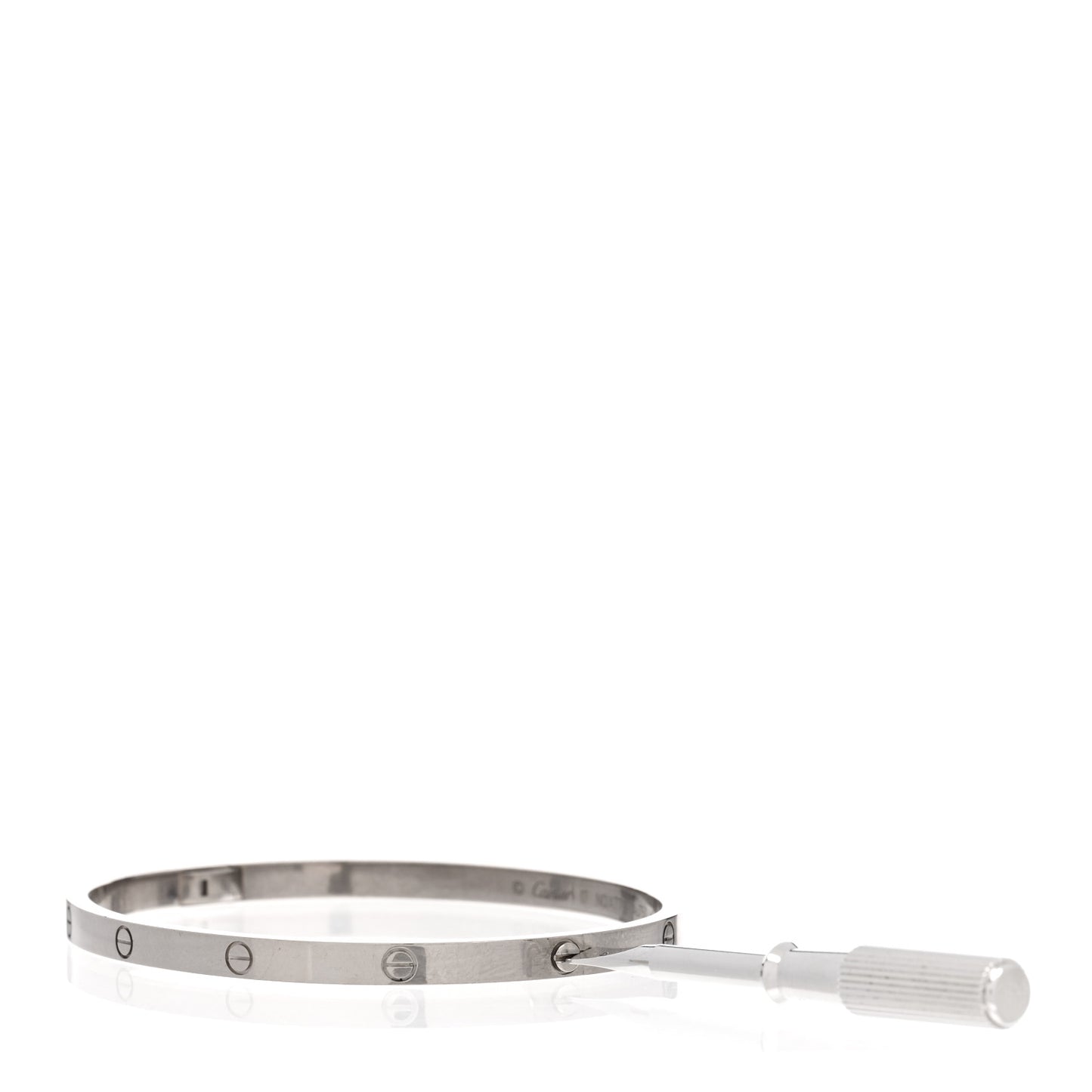 18K White Gold Small LOVE Bracelet 17