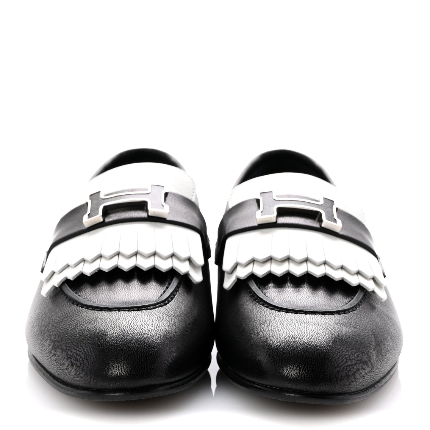 Goatskin Womens Royal Loafers 37.5 Black White