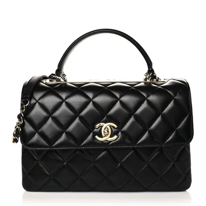 Chanel Lambskin Quilted Medium Trendy CC Flap Dual Handle Bag Black 1 of 9