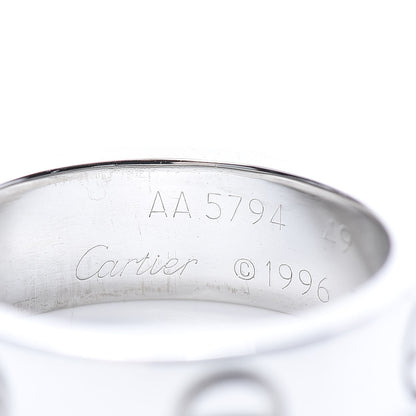 Cartier 18K White Gold 5.5mm LOVE Ring 49 4.75 4 of 5