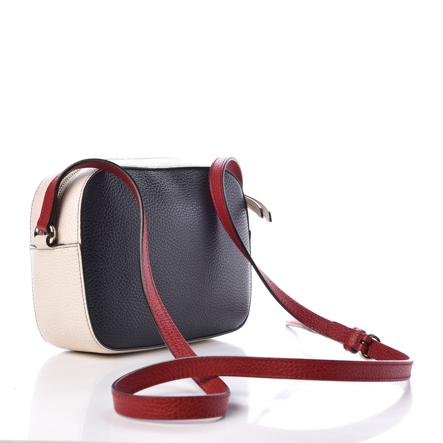 Dollar Calfskin Small Soho Disco Bag Blue Hibiscus Red Mystic White