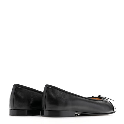 Chanel Lambskin Patent Cap Toe Ballerina Flats 40 Black 4 of 9