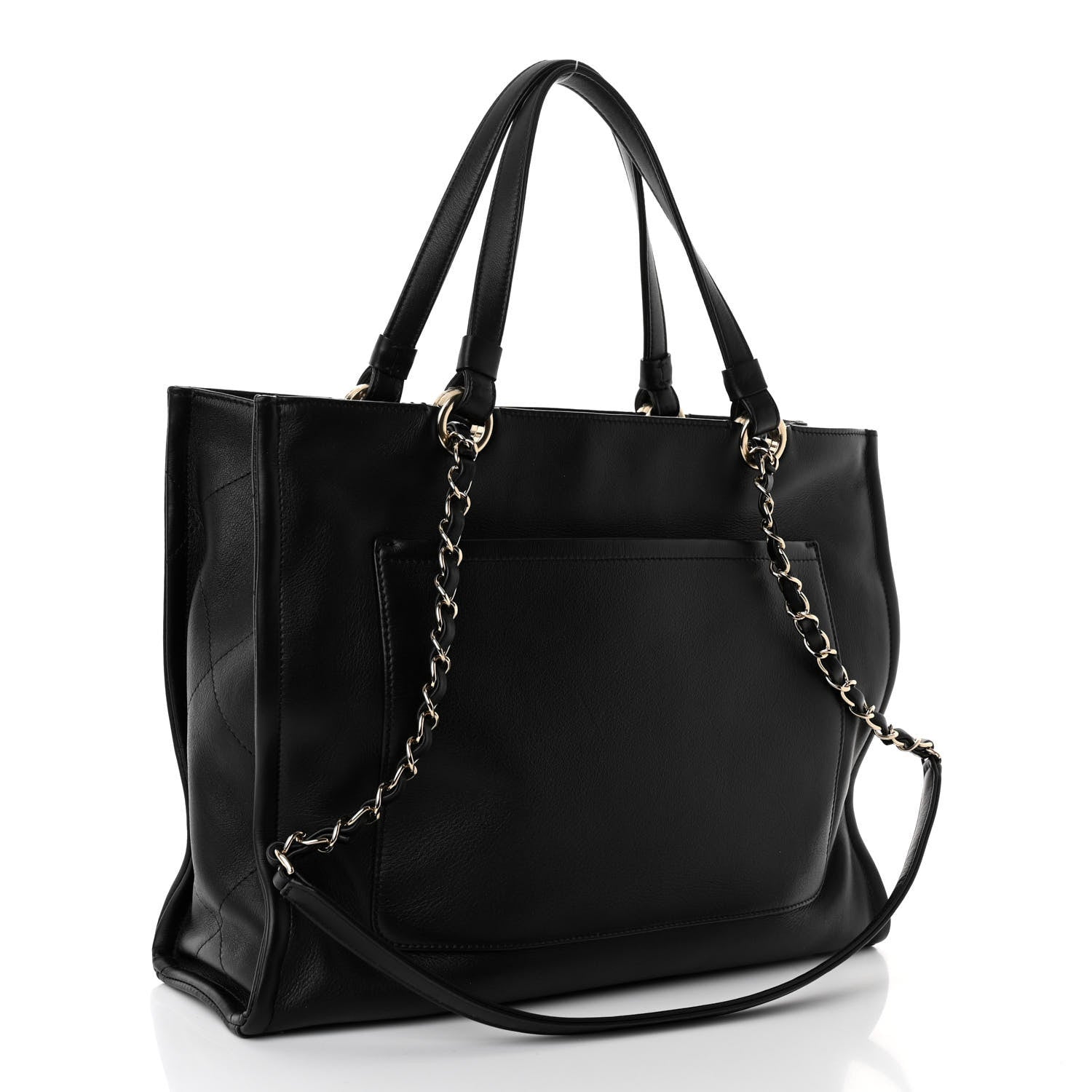 Chanel Calfskin CC Zipped Shopping Tote Black 3 of 9