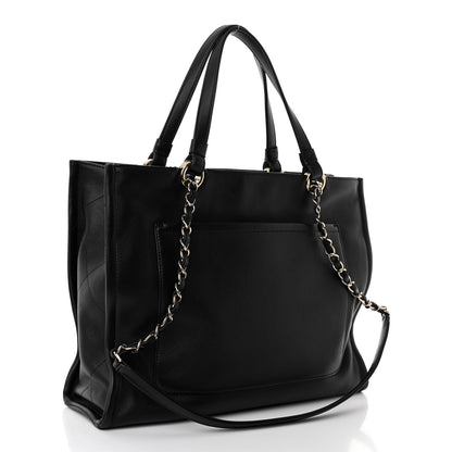 Chanel Calfskin CC Zipped Shopping Tote Black 3 of 9