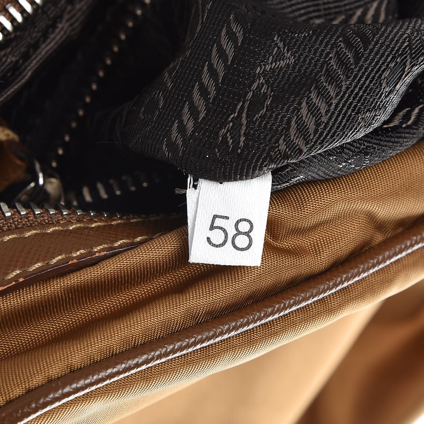 Tessuto Nylon Saffiano Shoulder Bag Tobacco