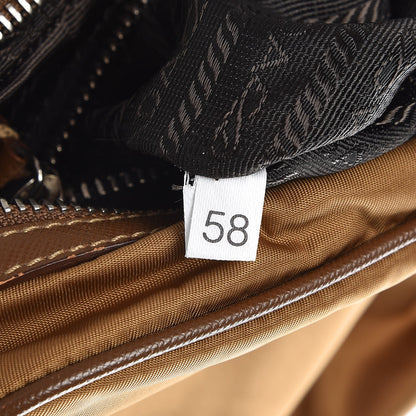 Prada Tessuto Nylon Saffiano Shoulder Bag Tobacco 7 of 8