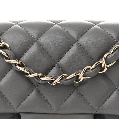 Chanel Lambskin Quilted Mini Rectangular Flap Dark Grey 8 of 11