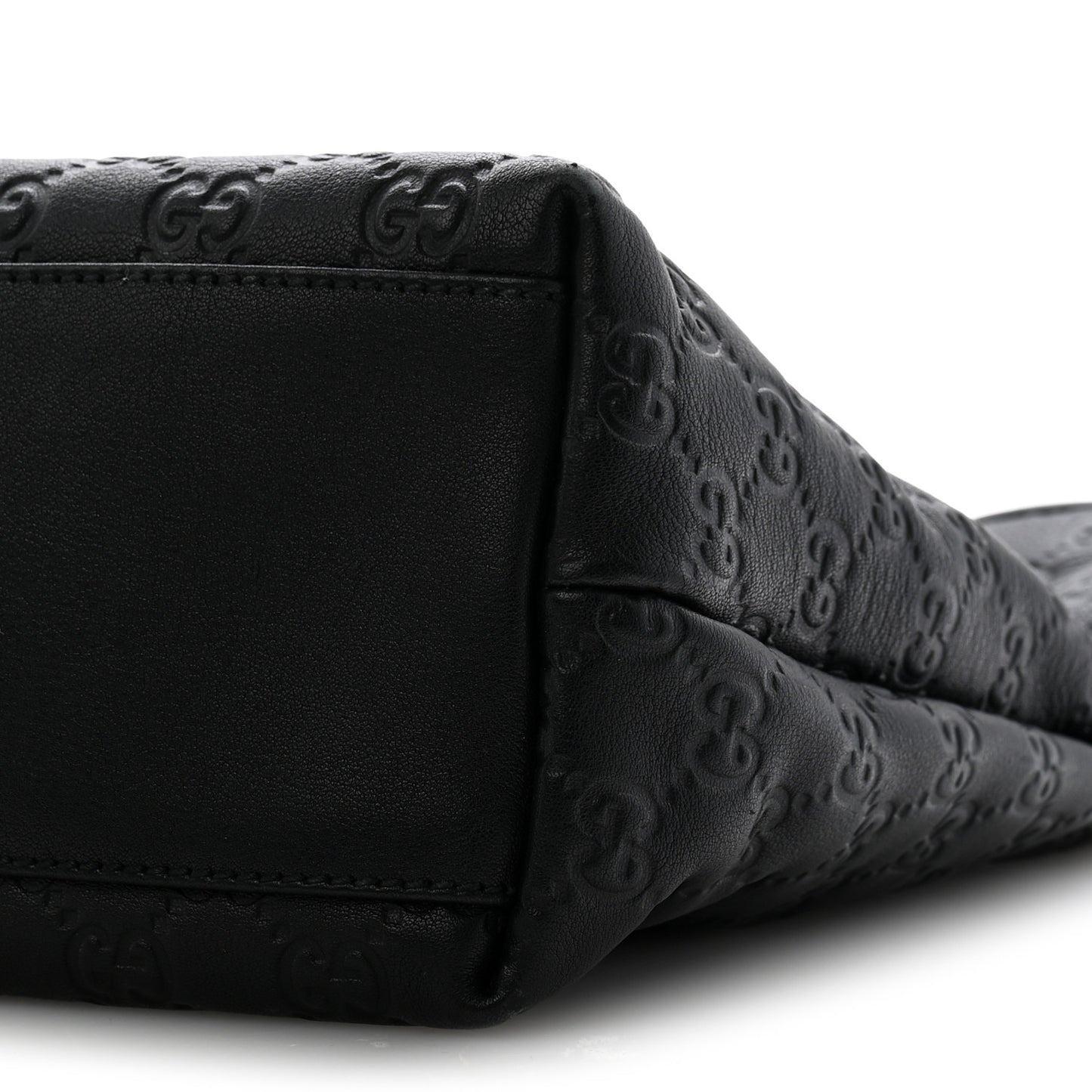 Guccissima Medium Zippered Shopping Tote Black
