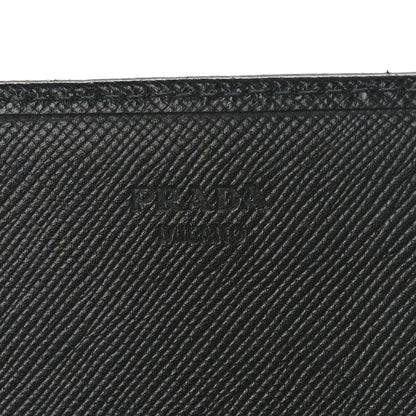 Prada Saffiano Triangle Continental Flap Wallet Black 6 of 9