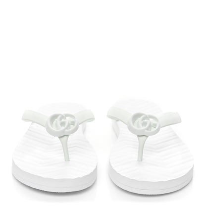 Gucci Rubber Chevron Mens GG Thong Flat Sandals 8 Great White 2 of 8