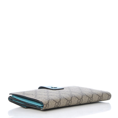 Gucci GG Plus Monogram Ladies GG Continental Wallet Beige Ebony Blue 4 of 10