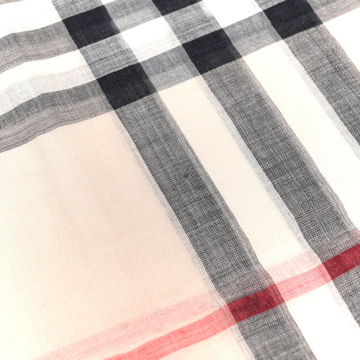 Burberry Wool Silk Gauze Giant Check Lightweight Scarf Stone 4 of 5