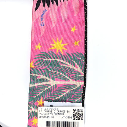 Hermes Silk Sous Le Charme D Orphee Baguette Twilly Rose Bleu Black 3 of 3