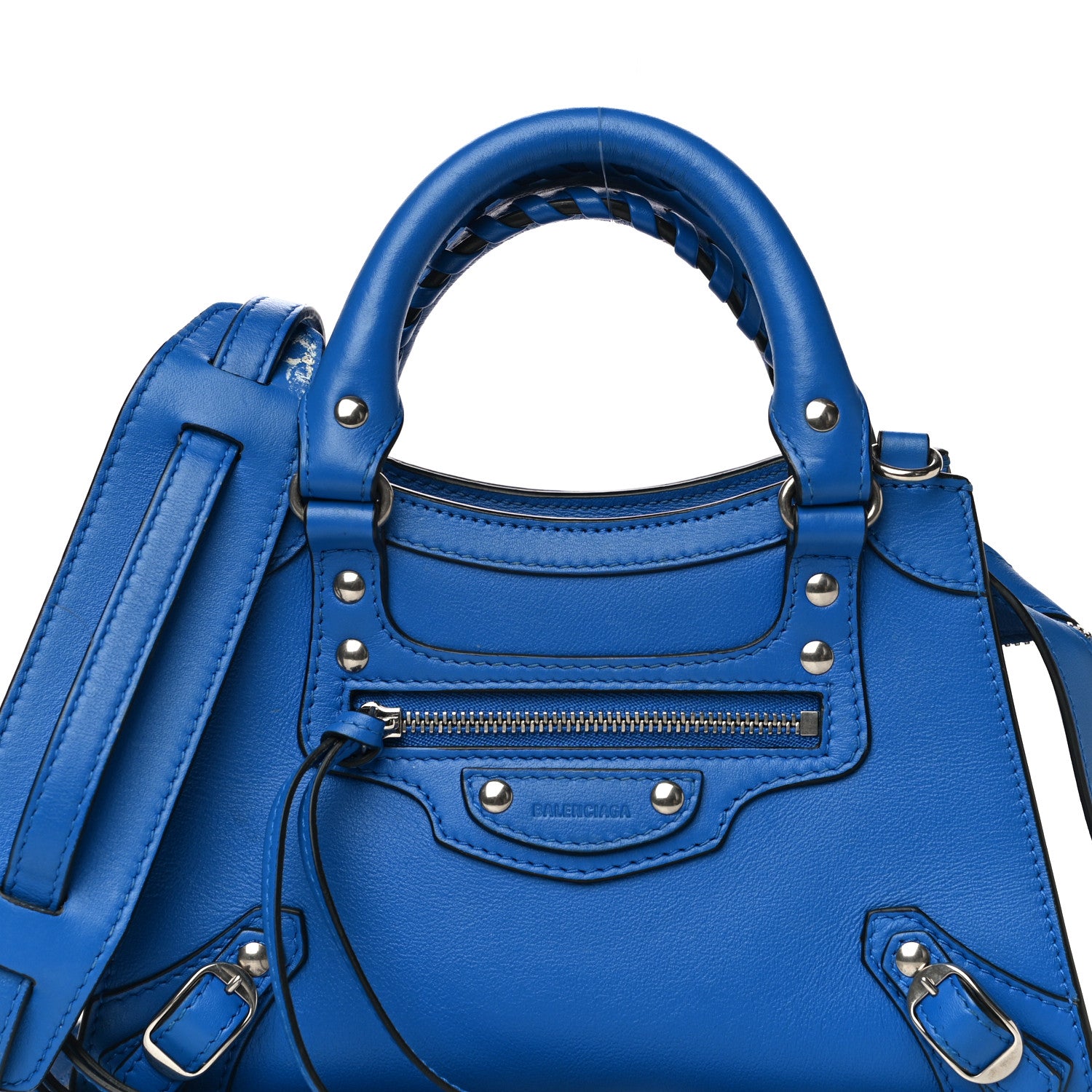 Balenciaga Smooth Calfskin Neo Classic Silver Hardware Mini City Bleu 28 of 28