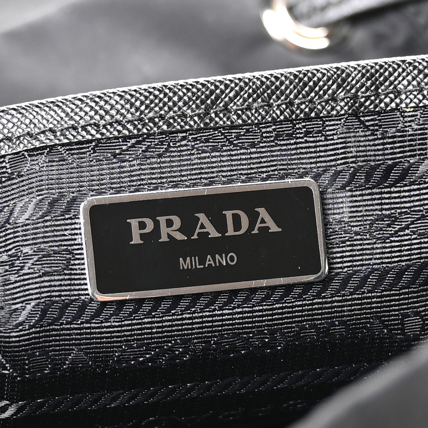 Prada Nylon Vela Saffiano Small Cinch Backpack Black 6 of 11