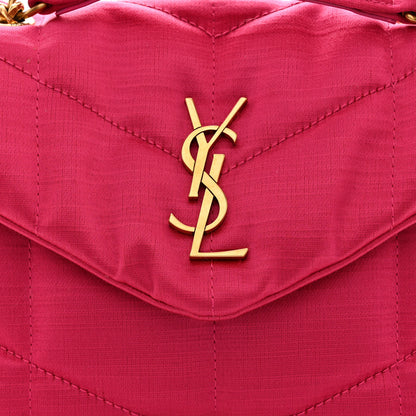Saint Laurent Satin Quilted Toy Loulou Puffer Monogram Chain Satchel Guava Pink 8 of 11