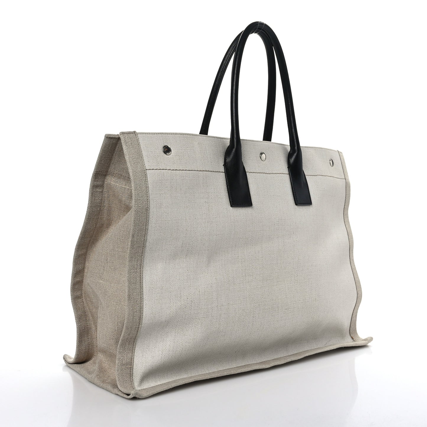 Linen Calfskin Rive Gauche Tote Optic White