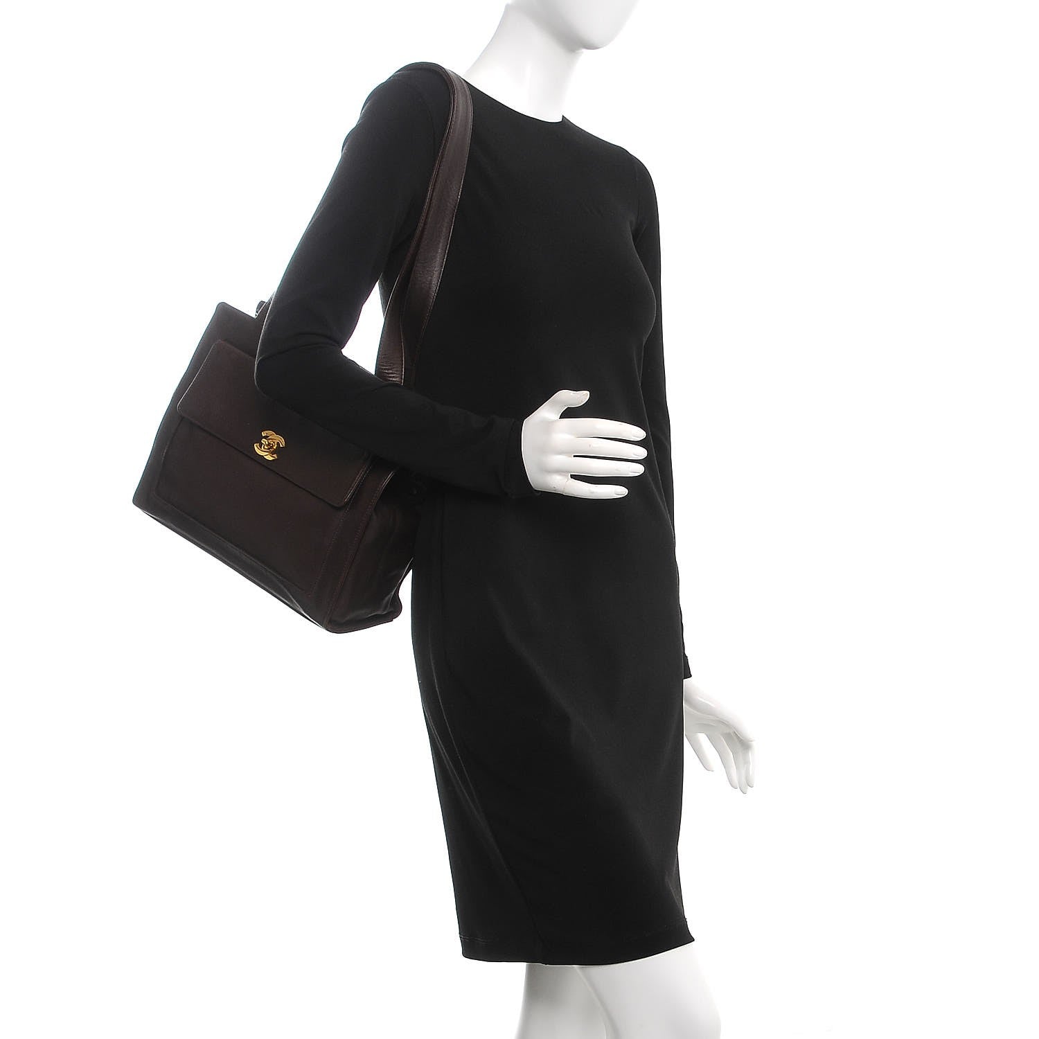 Chanel Lambskin CC Tote Brown 2 of 17