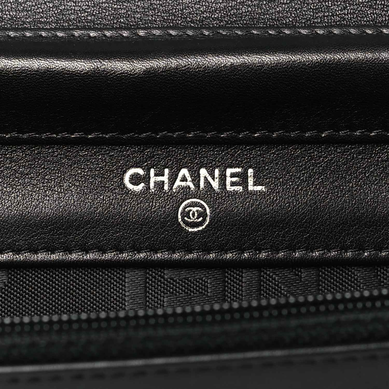 Chanel Lambskin Embossed Lax Wallet On Chain WOC Black 6 of 12