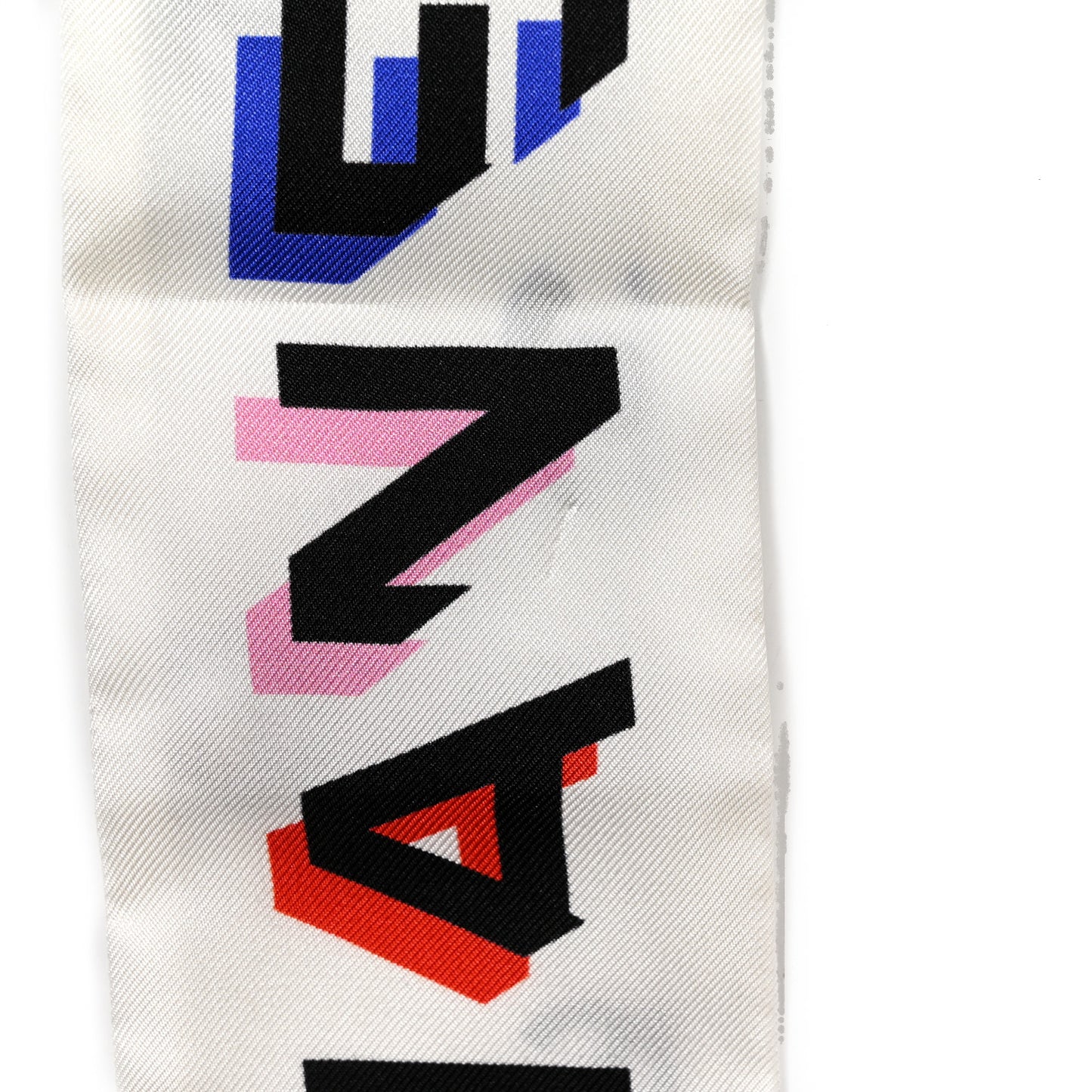 Silk CC Bandeau Scarf White Multicolor