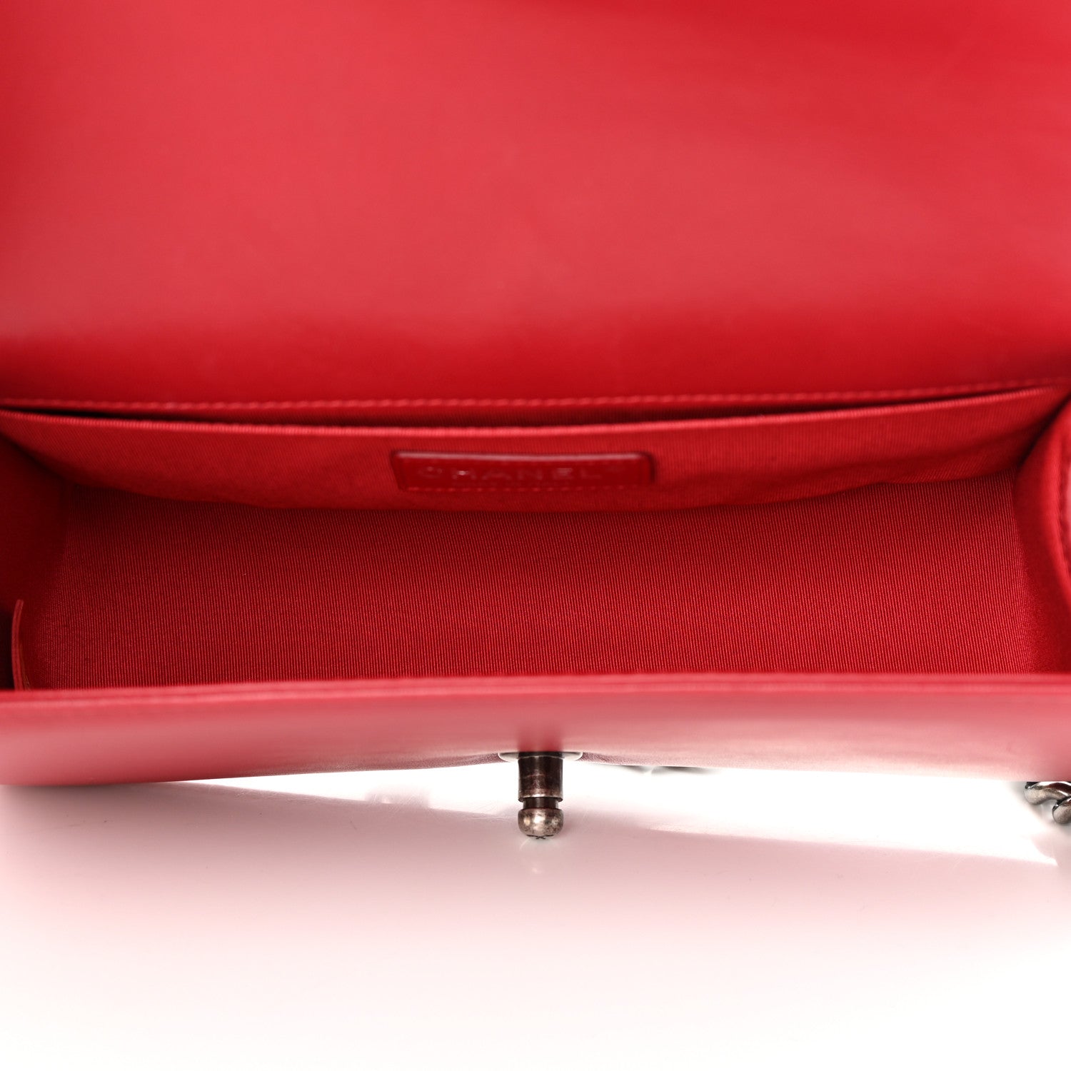 Chanel Lambskin Quilted Medium Boy Flap Black Red 5 of 19