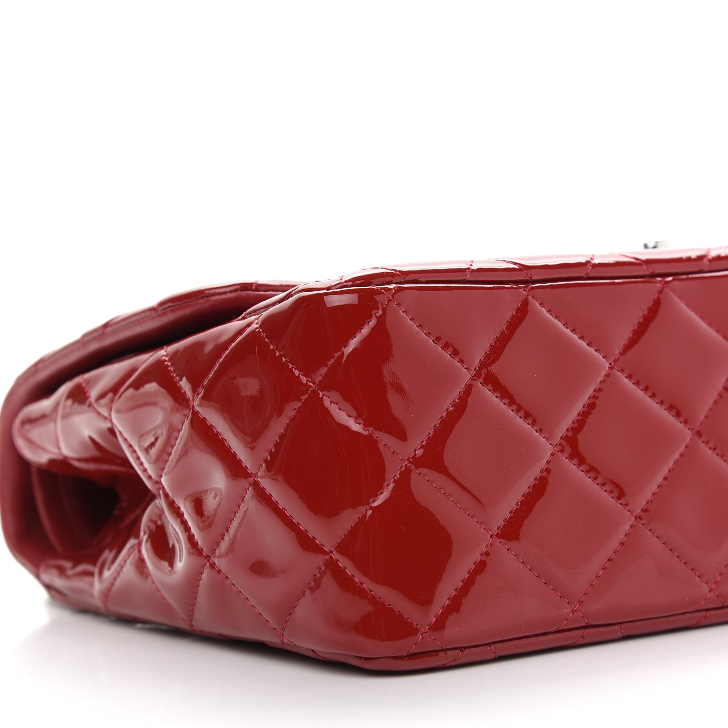 Patent Quilted Jumbo Double Flap Red