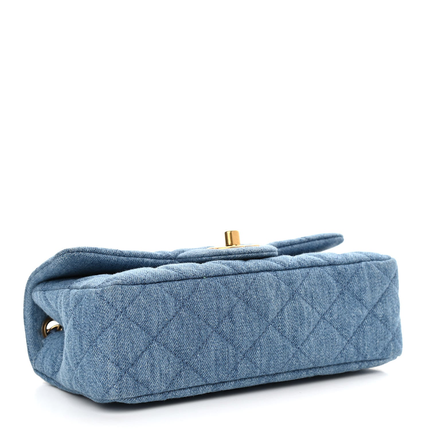 Chanel Denim Quilted Mini Pearl Crush Rectangular Flap Blue 4 of 11