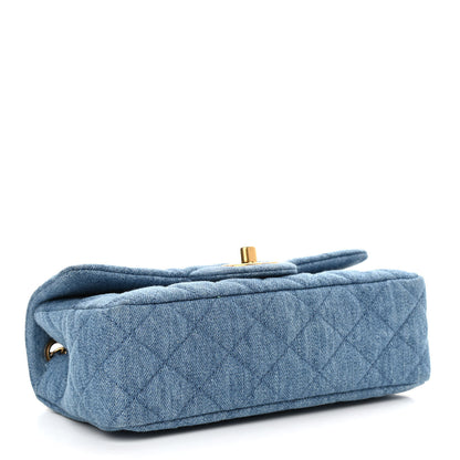 Chanel Denim Quilted Mini Pearl Crush Rectangular Flap Blue 4 of 11