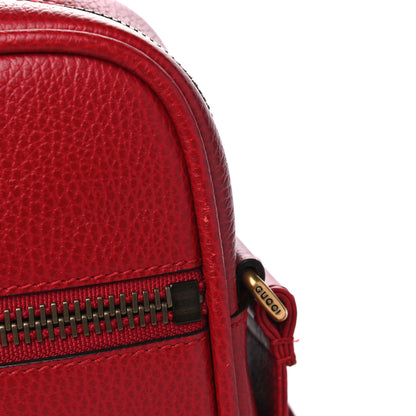 Gucci Grained Calfskin Logo Messenger Bag Hibiscus Red 12 of 13