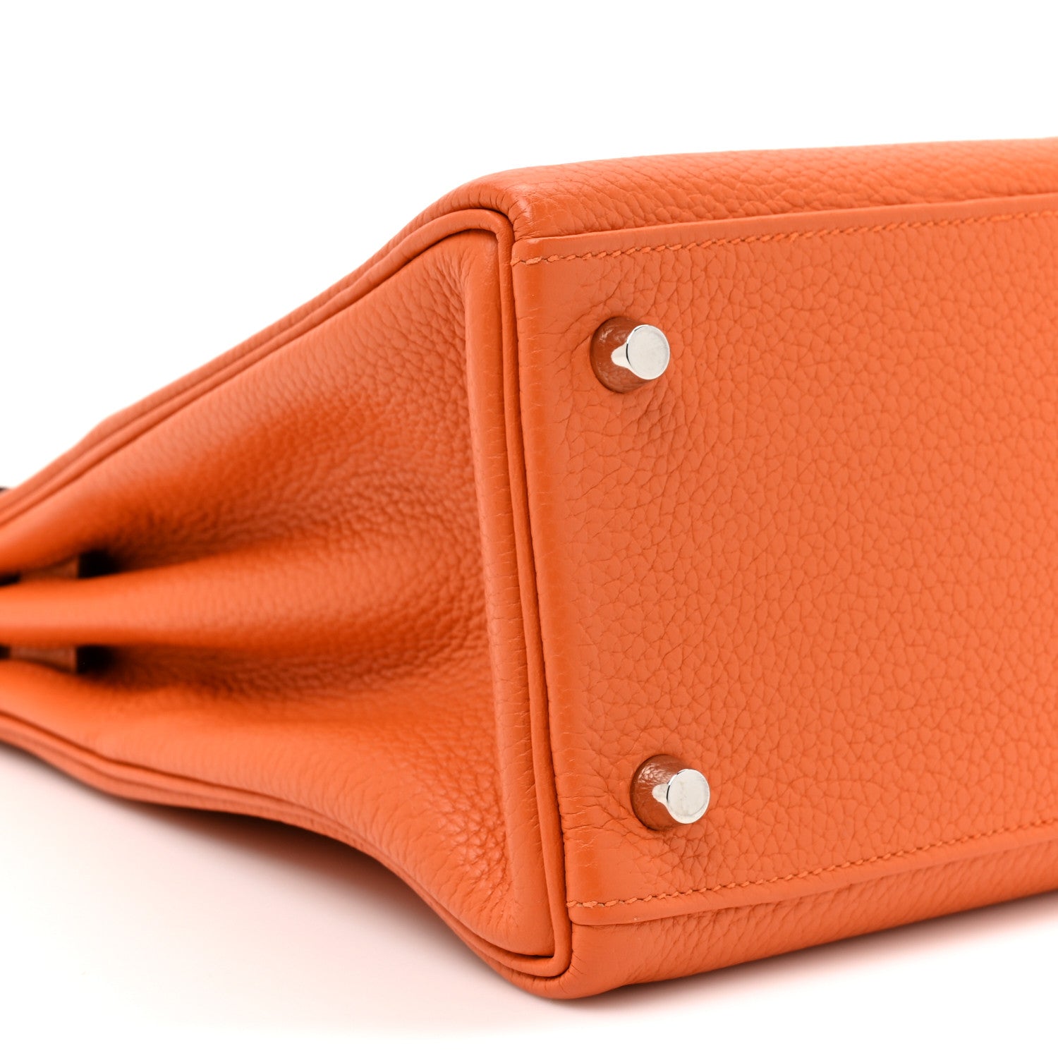 Hermes Taurillon Clemence Kelly Retourne 28 Orange 9 of 10