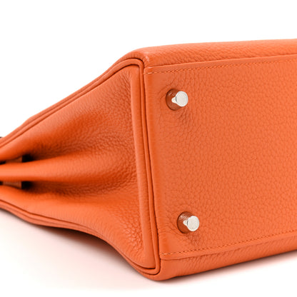 Hermes Taurillon Clemence Kelly Retourne 28 Orange 9 of 10