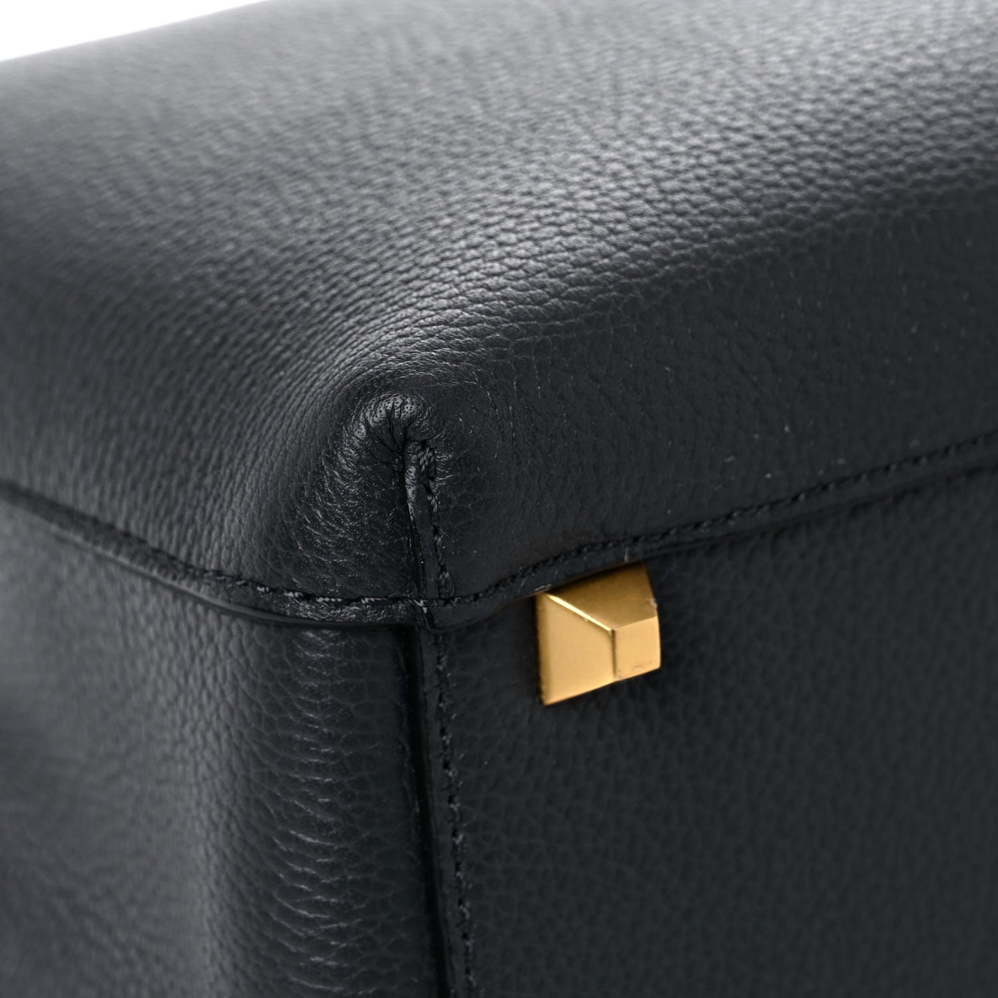 Grained Calfskin Medium Milla Tote Phantom Grey