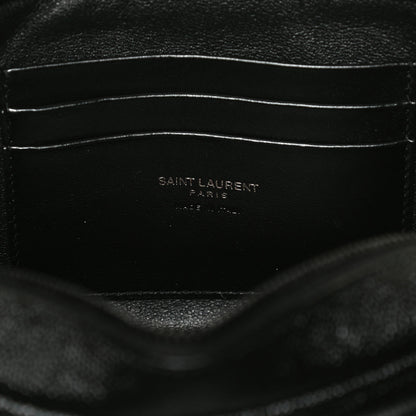 Saint Laurent Grain De Poudre Matelasse Monogram Mini Lou Camera Bag Black 6 of 12