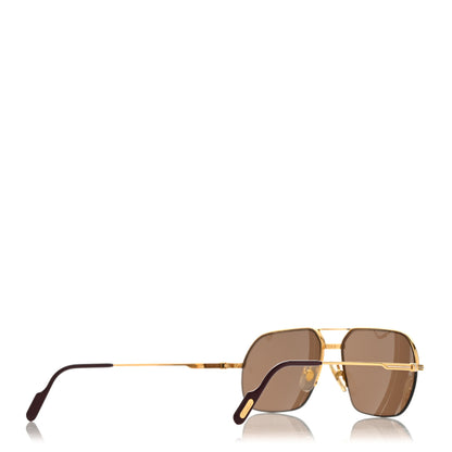 Cartier Metal 61mm Aviator Sunglasses Gold 4 of 10