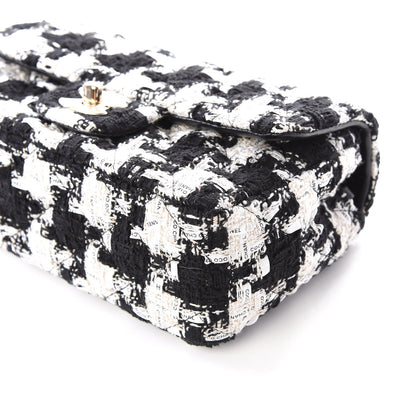 Chanel Tweed Quilted Mini Rectangular Flap Black Ecru White 6 of 12
