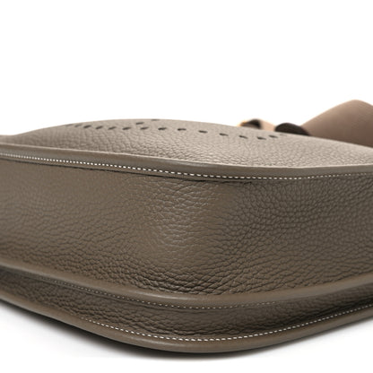 Hermes Taurillon Clemence EVELYNE III PM Etoupe 10 of 11