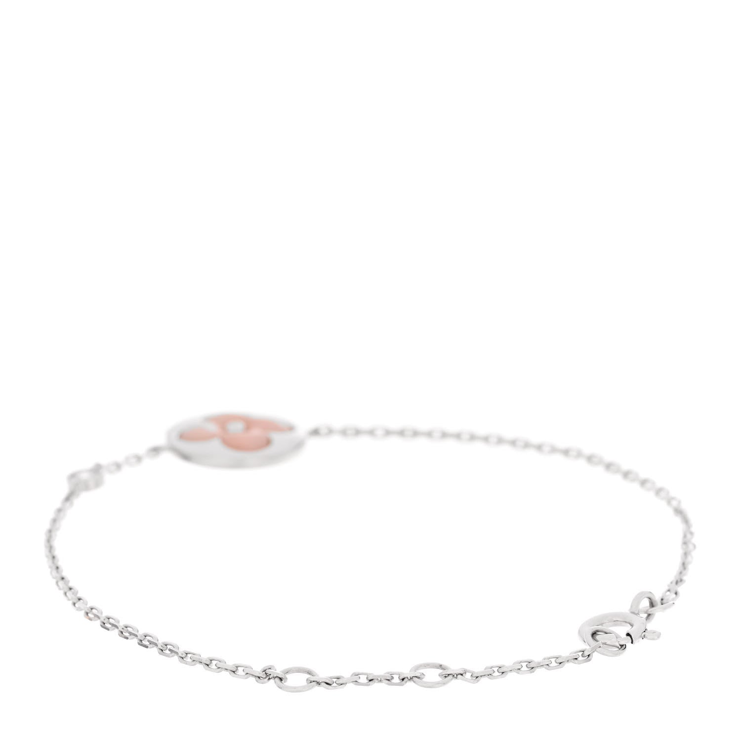 Louis Vuitton 18K White Gold Diamond Pink Opal Color Blossom BB Sun Bracelet 2 of 4