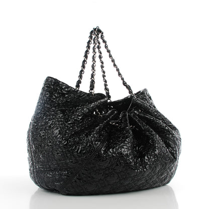 Chanel Vinyl Graphic Edge Tote Black 3 of 10