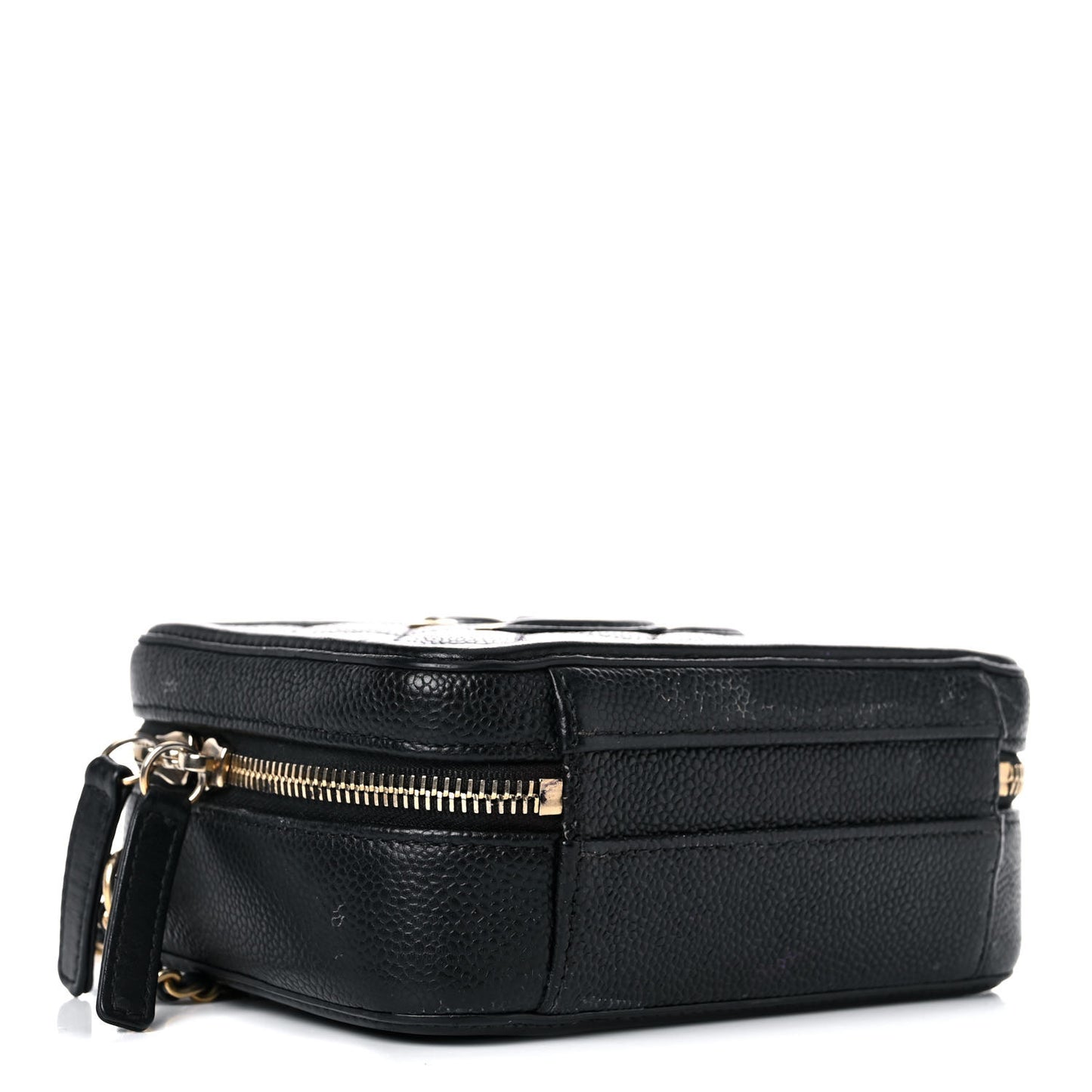 Caviar Quilted Small CC Filigree Vanity Case Black